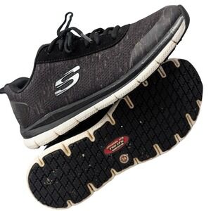 Skechers Work Slip Resistant 77217 BKW Black White Shoes Womens Size 7